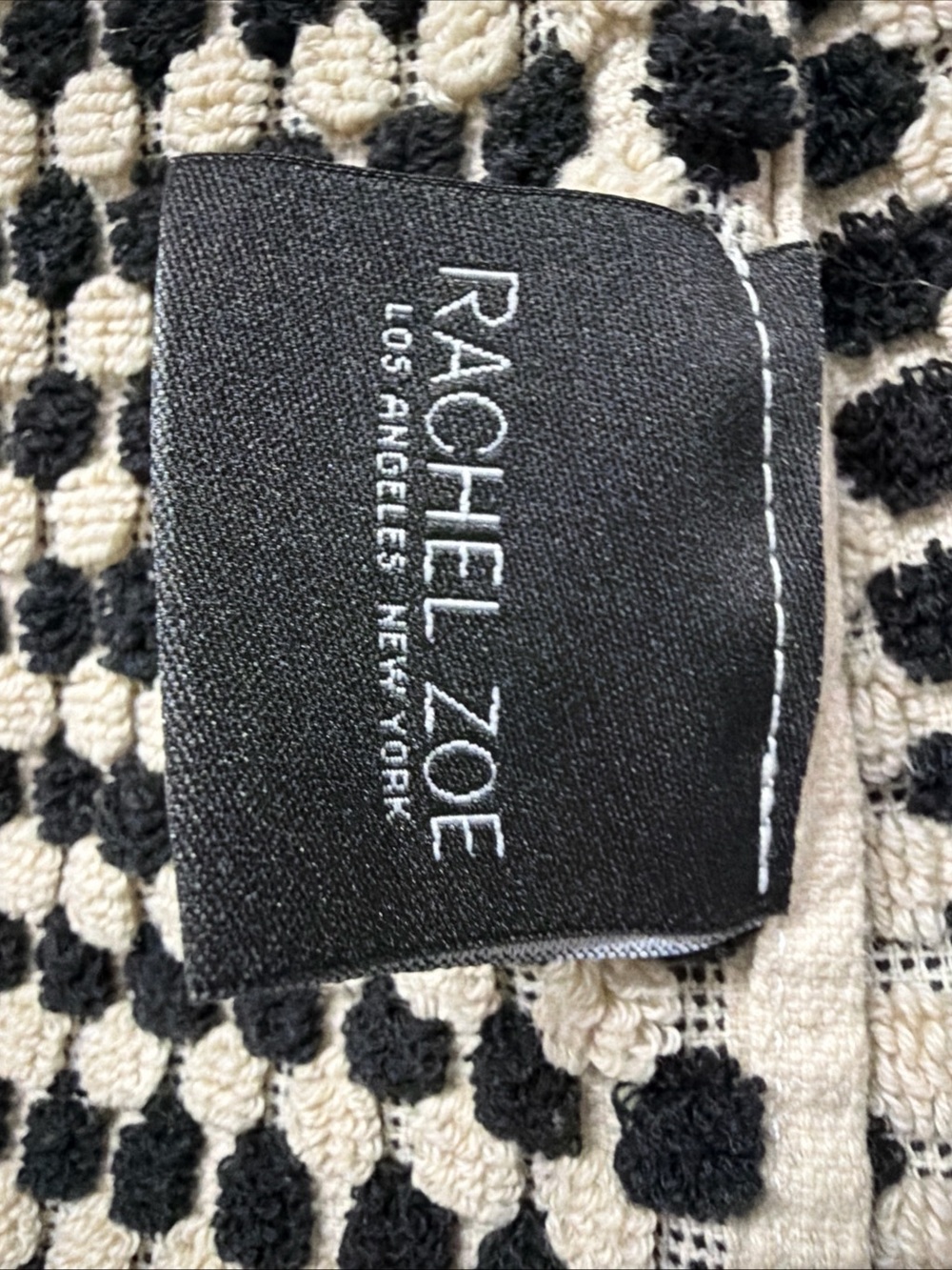 Rachel Zoe Black and Cream Textured Knit Cardigan
